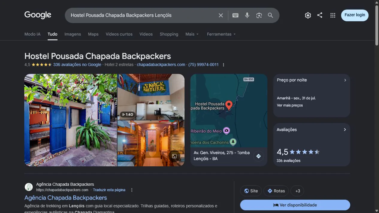 Busca local pela Chapada Backpackers